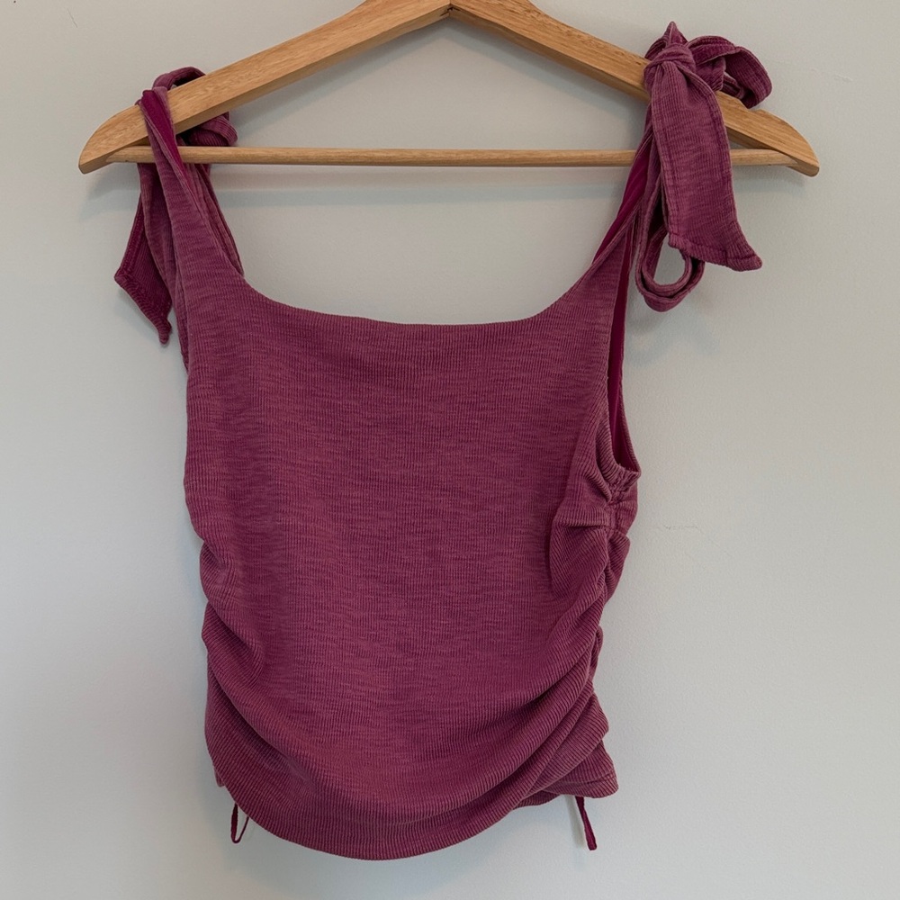 Free People Tie-Shoulder Ruched Women’s Tank Top - Pink